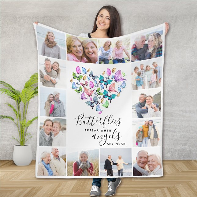 Butterflies Appear When Angels Are Near Photo Fleece Blanket (Creator Uploaded)