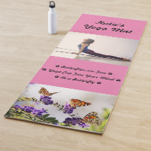 Butterflies are Free Custom Name Yoga Mat