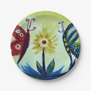 Butterflies Art Custom Paper Plates 7 in