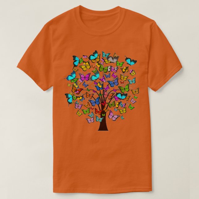 Butterflies as leaves on a tree women  T-Shirt (Design Front)