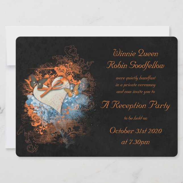 Butterflies at Samhain Reception Invitation (Front)