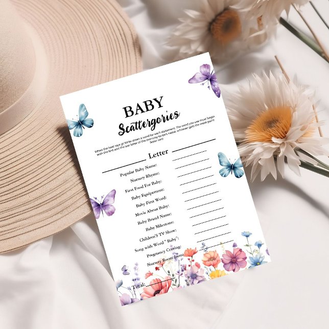Butterflies  baby scattergories baby shower game  (Creator Uploaded)