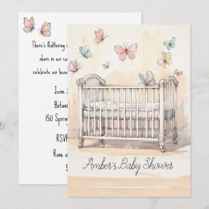 Butterflies Baby Shower Invitation
