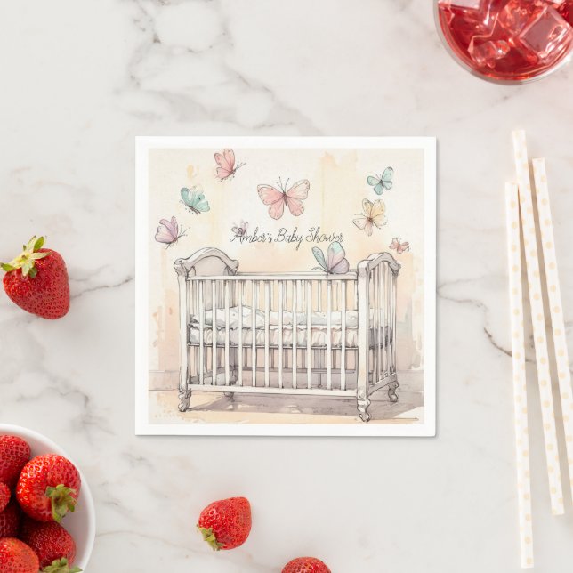 Butterflies Baby Shower  Napkin (Insitu)