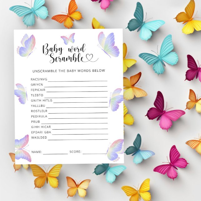 Butterflies - Baby Word Scramble Game (Creator Uploaded)
