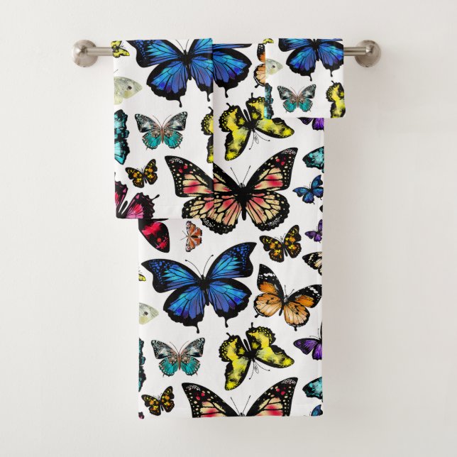Butterflies Bath Towel Set (Insitu)