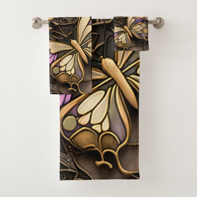 butterflies bath towel set (Insitu)