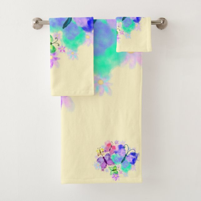 Butterflies Bath Towels Painting (Insitu)