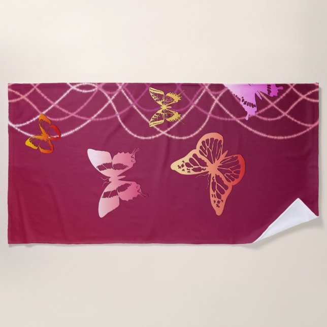 Butterflies Beach Towel (Front)