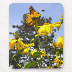 Butterflies Bees N Sunflowers mousepad