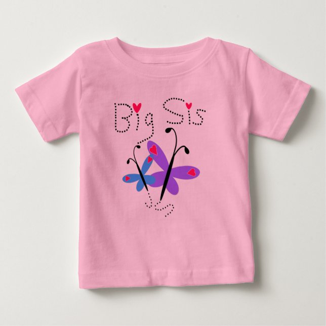 Butterflies Big Sis Baby T-Shirt (Front)