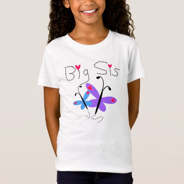 Butterflies Big Sis T-Shirt (Front)