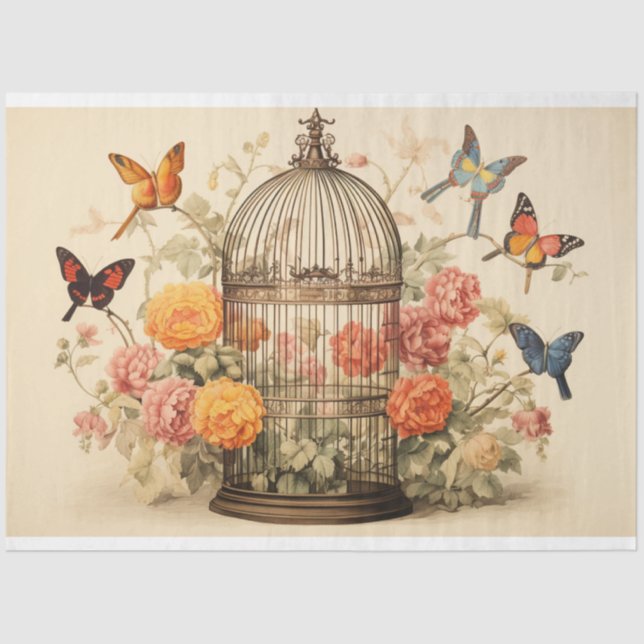 Butterflies & Blooms: Birdcage Decoupage Tissue Paper (Front)