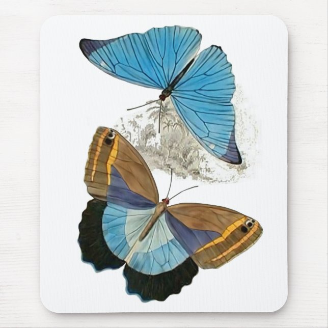 Butterflies - Blue Mouse Pad (Front)