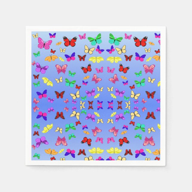 Butterflies Blue Napkin (Front)