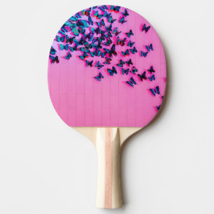 Butterflies Blue Pink Beautiful Ping Pong Paddle