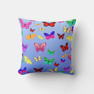 Butterflies Blue Reversible Cushion