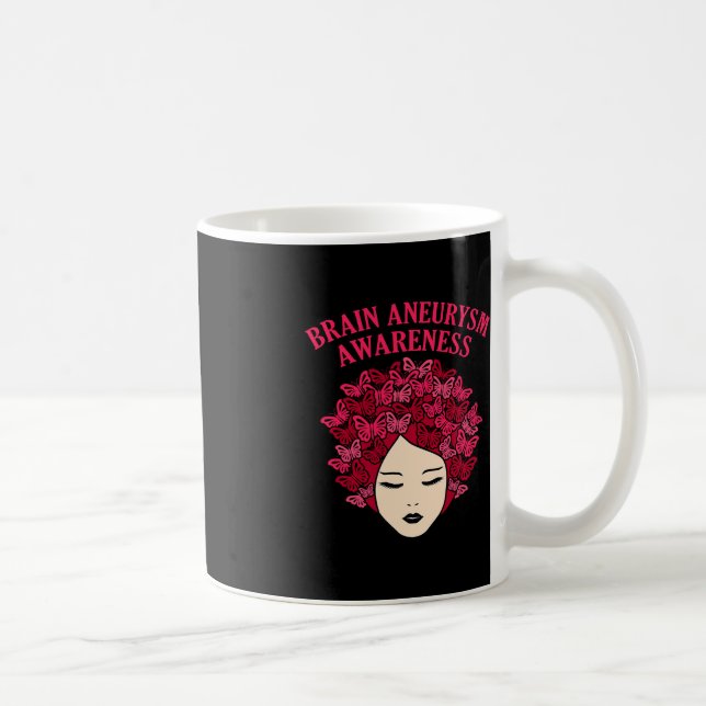 Butterflies Brain Aneurysm Awareness Month Support Coffee Mug (Right)