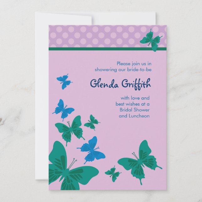 Butterflies Bridal Shower Invitation (Front)