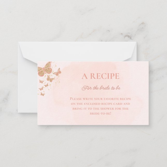 Butterflies Bridal Shower Recipe Card (Front)