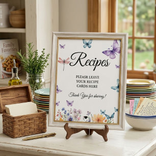 Butterflies bridalLeave your Recipes Bridal shower Pedestal Sign