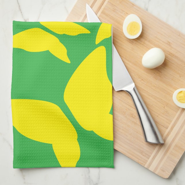 Butterflies Bright Bold Eclectic Kitchen Tea Towel (Quarter Fold)