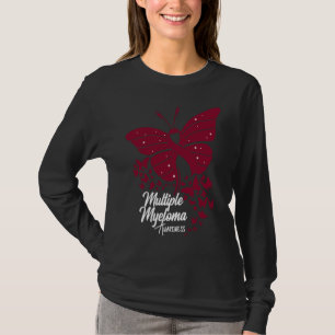 Butterflies & Burgundy Ribbon Multiple Myeloma Awa T-Shirt