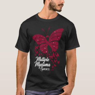 Butterflies & Burgundy Ribbon Multiple Myeloma Awa T-Shirt