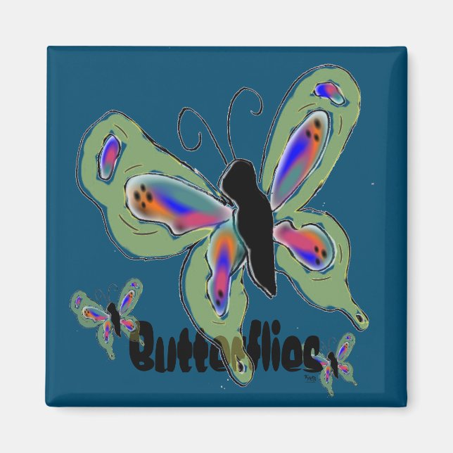 Butterflies Butterfly Abstract  Magnet (Front)