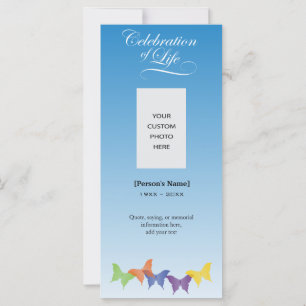 Butterflies Celebration of Life Memorial card