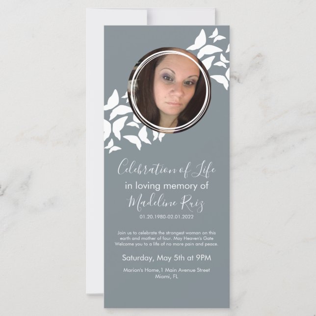 Butterflies Celebration of Life Photo  (Front)