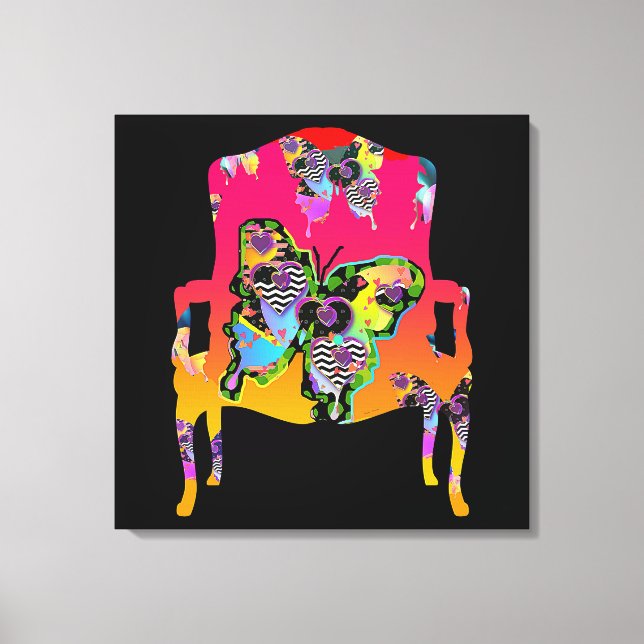Butterflies Chair Canvas Print (Front)