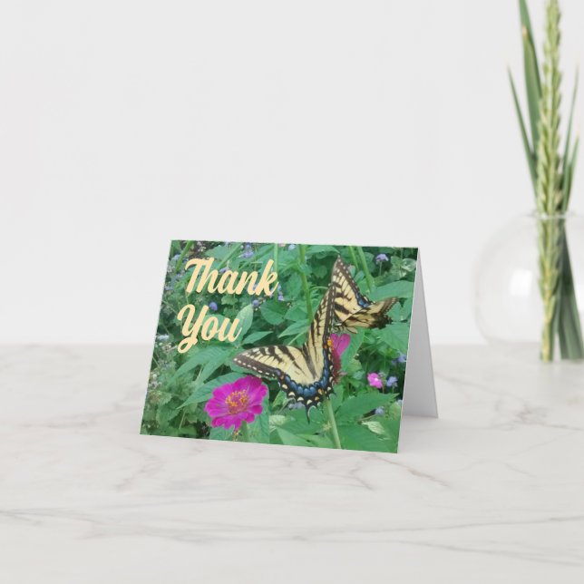Butterflies Dancing in the Garden Thank You Card (Front)