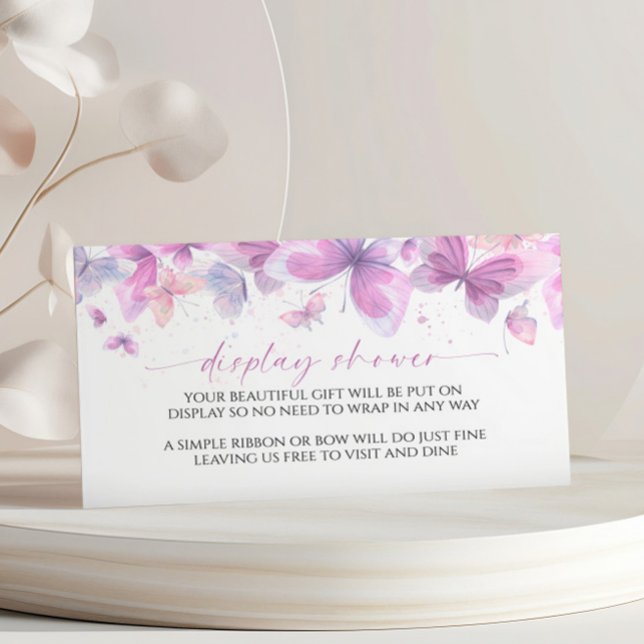 Butterflies Display Baby Shower Enclosure Card (Creator Uploaded)
