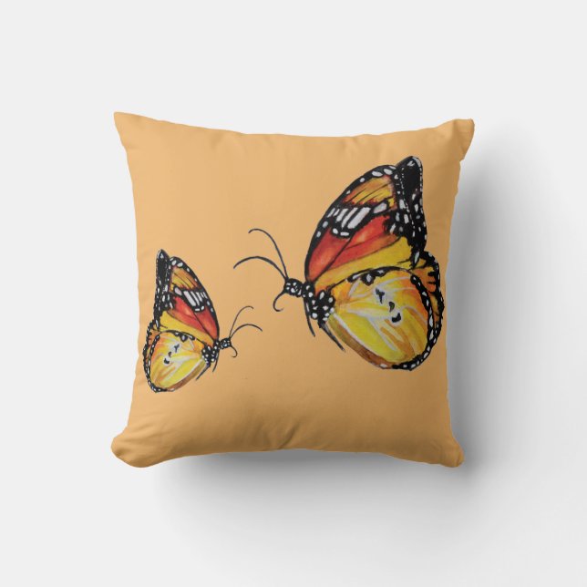 Butterflies Drawing Throw Cushion (Front)