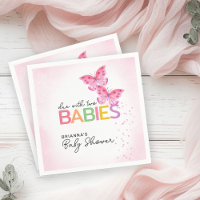 Butterflies Due with Two Twin Girls Baby Shower