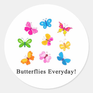 Butterflies everyday classic round sticker