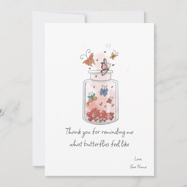Butterflies Feel Valentine's Day Flat Card (Front)
