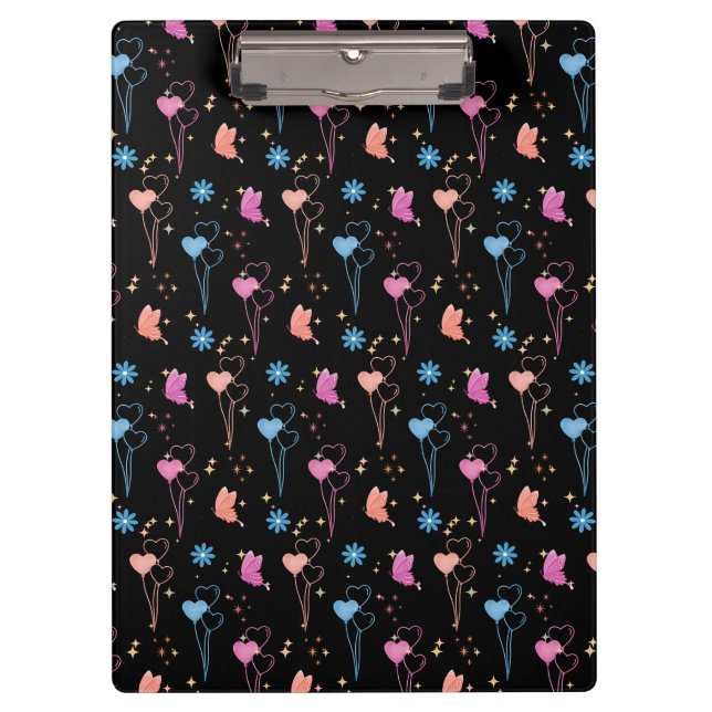 Butterflies & Floating Hearts Custom Clipboard (Front)