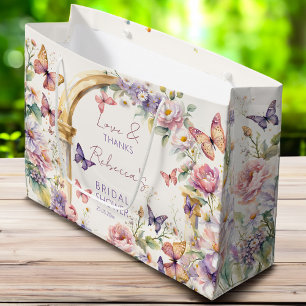Butterflies floral bridal shower favours large gift bag
