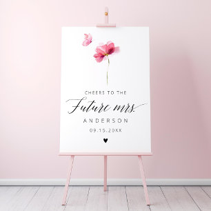 Butterflies Floral Watercolor Bridal Shower Poster