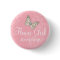Butterflies Flower girl pink wedding pin / button