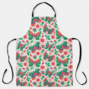 Butterflies, Flowers, and Leaves Apron
