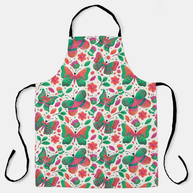 Butterflies, Flowers, and Leaves Apron (Front)