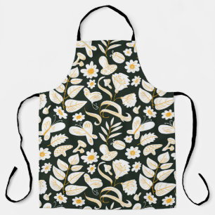 Butterflies & Flowers: Doodle Summer Pattern. Apron