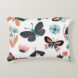 Butterflies Flowers: Hand Drawn Collection Decorative Cushion