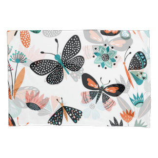 Butterflies Flowers: Hand Drawn Collection Pillowcase