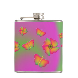 Butterflies & Flowers Hip Flask