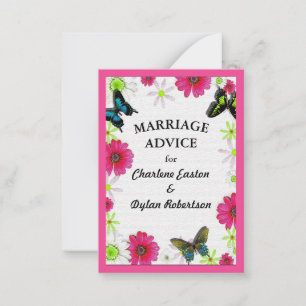 Butterflies & Flowers in Mosaic Marriage Advice Card