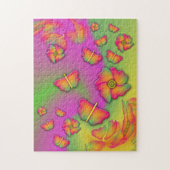 Butterflies & Flowers Jigsaw Puzzle (Vertical)